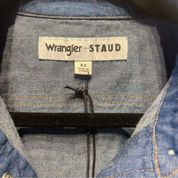 NWT STAUD X WRANGLER Oversized Wester Shirtdress | ๐XS(Runs BIG)| Retails $195 - Picture 6 of 11